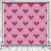 Aperturee - Knitted Texture Hearts Valentine’s Day Photo Backdrop